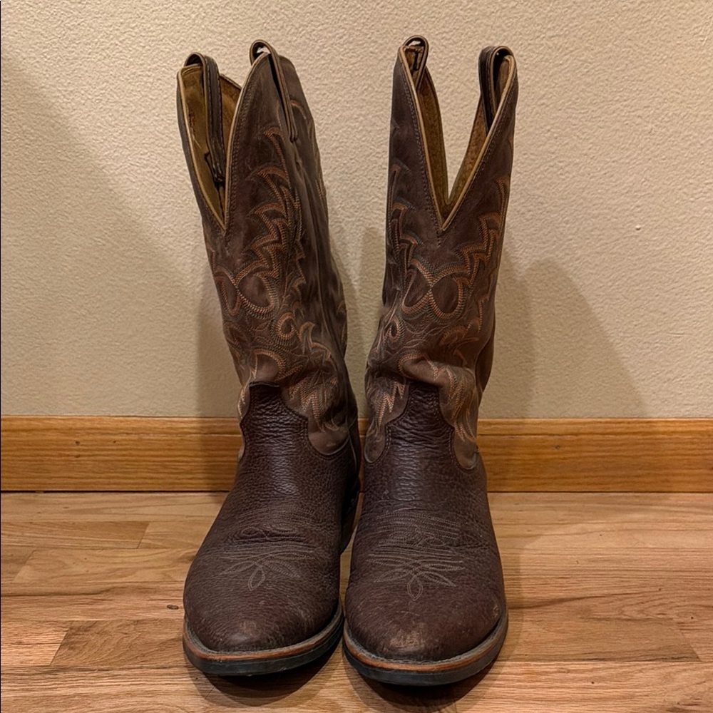 Tony Lama Distressed Brown Leather Western Cowboy Boots
